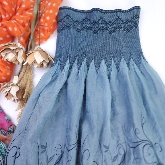 Lapis Blue Boho Onesize Dress - Picture 3 of 16